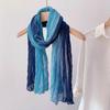 Women's Retro Gradient Scarf - Long, Pleated, Lightweight, Warm, Perfect for Spring