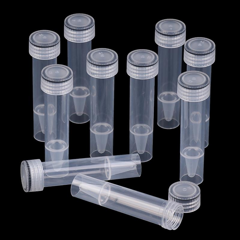10Pcs 7Ml Centrifuge Tube Screw Cap Flat Bottom Plastic Centrifugal Tubes With Scale Centrifugal Tube Lab Vial Sample Container