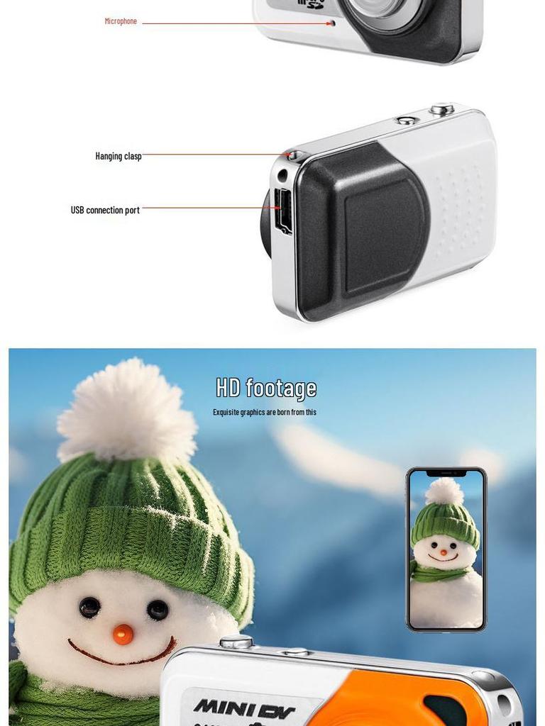Mini HD Retro Camera for Kids - X6 Vlog Camcorder