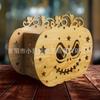 New Halloween Pumpkin Candle Lamp Wooden Handicraft Star Pumpkin Ornament Wooden Hollow Pumpkin Lamp