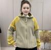 Autumn and Winter Fashion Casual All-match Double-sided Australian Fleece Warm and Age-reducing Contrast Color Hooded Long-sleeved Jacket Women