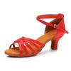 Женская обувь для латинских танцев, красная женская профессиональная обувь для бальных танцев сальсы, сандалии для девочек на мягкой подошве, высокий каблук 5 см/7 см