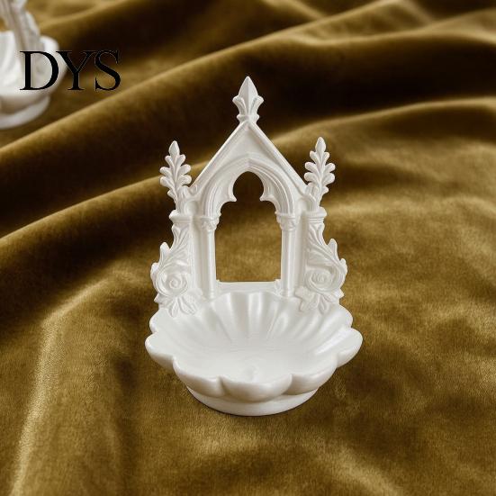 3D-печатное PLA Декоративное блюдо-подставка для украшений в виде готической арки, Винтажная подставка для безделушек в стиле средневековой церкви, Декоративный поднос для колец, сережек, на рабочий стол