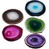 Polished Dyed Coaster Compact Stone Natural Agate Sliced Coaster Desktop Decor