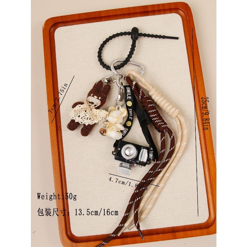 Creative bag hanging cute cartoon bear camera coffee cup fashion bag pendant DIY lanyard pendant