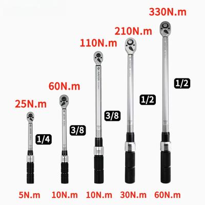 1/2" 3/8" 1/4" Портативный динамометрический ключ с храповым механизмом на 72 зуба ±3% Высокоточные профессиональные инструменты для ремонта велосипедов и автомобилей