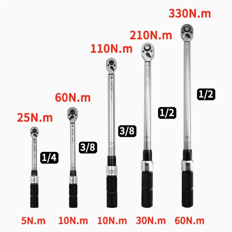 1/2" 3/8" 1/4" Портативный динамометрический ключ с храповым механизмом на 72 зуба ±3% Высокоточные профессиональные инструменты для ремонта велосипедов и автомобилей