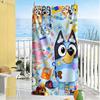 Bluey Beach Towel High Absorbency & Quick-Dry Comfortable Lightweight Suitable for Sports, Travel, Swimming, Yoga, Bathroom, Beach, And Pool