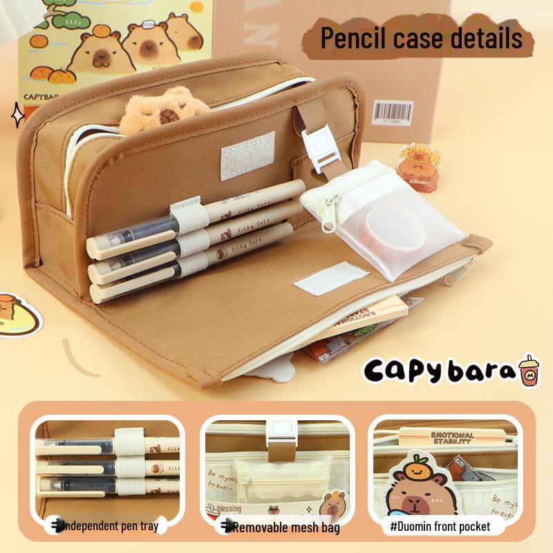 Многослойный пенал Capibara — большой емкости и защита от грязи для студентов