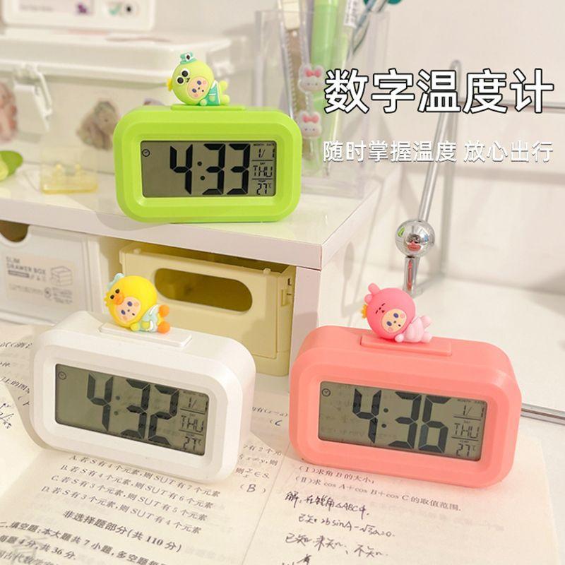 [Cartoon doll] Alarm clock Student mini electronic clock New learning table Desktop mini alarm clock