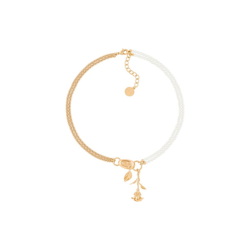 Dior Ожерелья Женские Белый/Золотой N1555DDMVE-D301