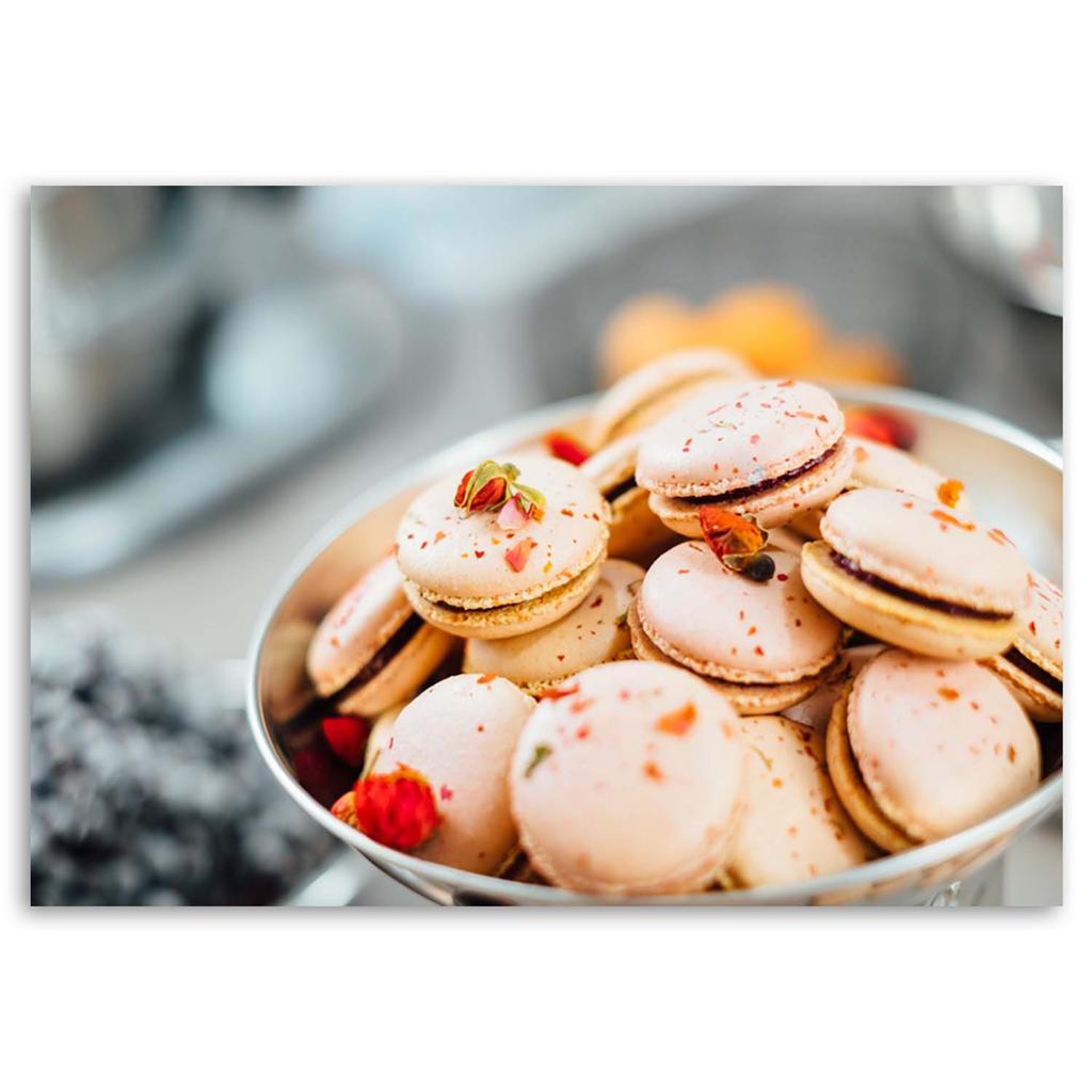 Canvas print, Rose macarons