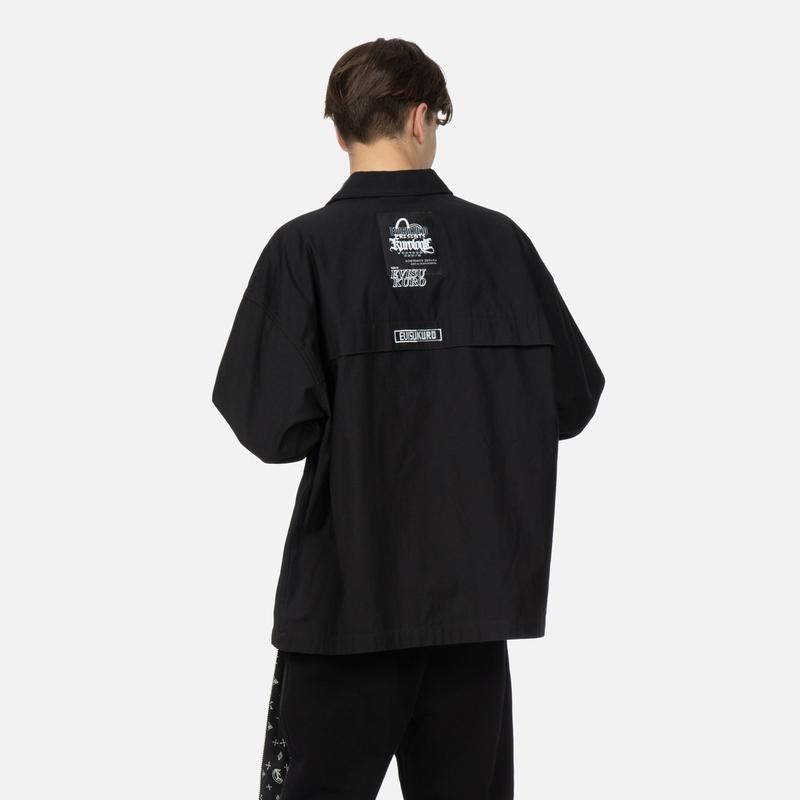 Мужская однобортная куртка Fukushin Evisu с вышитым логотипом-буквой Черный 2ESGNM3SJ750BZCT