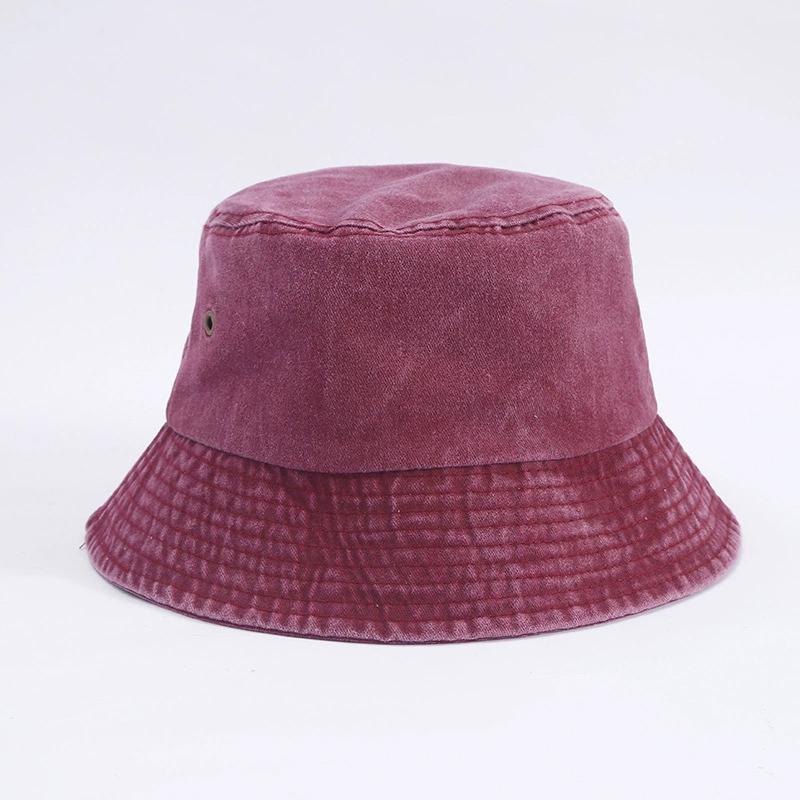 Stonewashed Cotton Bucket Hat UV Sun Protection Breathable Beach Holiday Travel