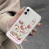 Прозрачный чехол Korilakkuma с клубникой для iPhone 15/14/13/12 - Милый чехол Rilakkuma