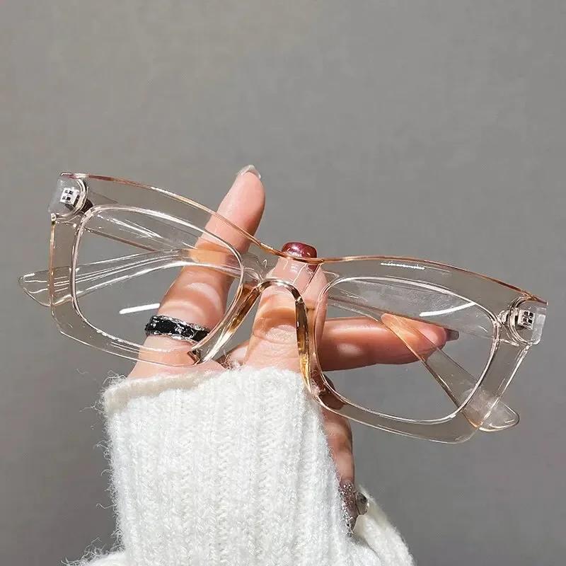Японские и корейские очки в квадратной оправе для женщин, ретро-очки в стиле Харадзюку, прозрачные очки для чтения, блокирующие синий свет.