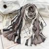 Women's Scarf Autumn and Winter Cotton Striped Warm Scarf New Yarn Dyed Versatile Scarf Thin
