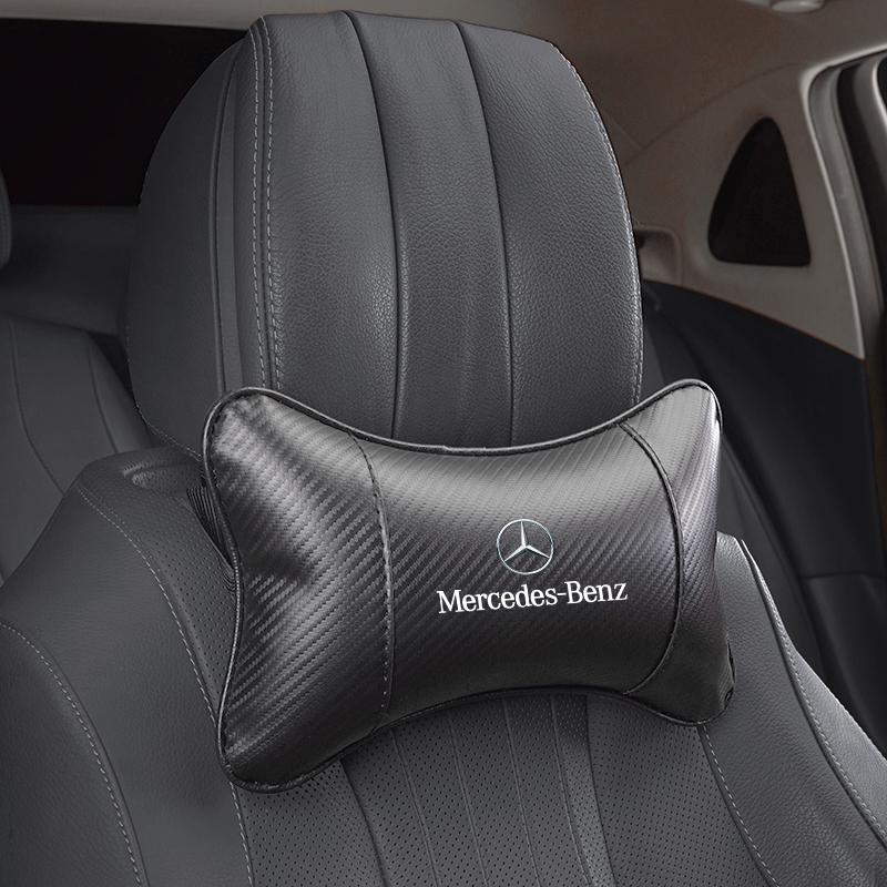 ULA5 Premium Car Seat Headrest Carbon Fiber Pillow Neck Support For Mercedes Benz AMG W177 W176 X166 X167 C257 C218 X253 C118 C117
