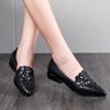 Soft Leather Hollowed Out Embroidered Single Shoes for Women In Spring and Summer Breathable Work Sandals for Women