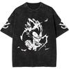 Anime Dragon Ball Majin Vegeta Printed Tshirt Mens and Womens Washed Tshirt High Quality Vintage Cotton Tshirt Tops