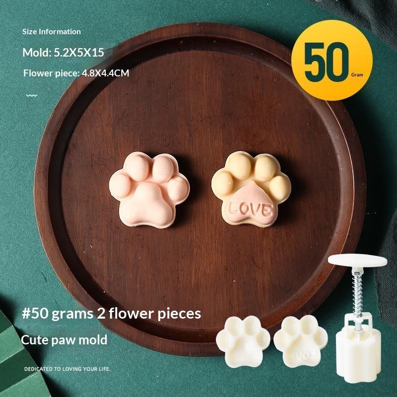 New 1 Set DIY Mooncake Mold Plastic Hand Press Pastry Mold Mung Bean Cake Embossing Kitchen Baking Tool Cookie Moon Cake Cutter 1