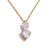 Yhpup Stainless Steel Shiny Cubic Zirconia Water Drop Pendant Summer Necklace High Quality Dainty Aesthetic Jewelry Gift
