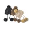Cashmere Autumn and Winter New Women's Thickened Braided Pom Pom Hat Earring Hat  Cold Hat Headscarf  Knitted Hat