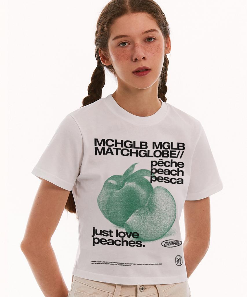 MATCHGLOBE Персиковый укороченный топ (белый)