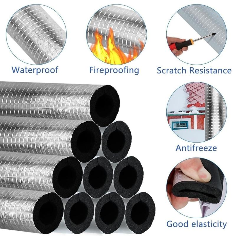 10Pcs Pipe Insulation Foam Tube Thickened Insulation Sleeves Freeze Protection Cover for Winter Pipe Freeze Prevention