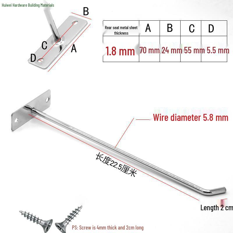 50-Pack Wall-Mounted Screw-In Hooks for Clothes and Shelf Storage