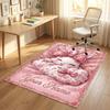 Easter Bunny Theme Crystal Velvet Rug Personalized Custom Name Text Soft Floor Mat Home Decor