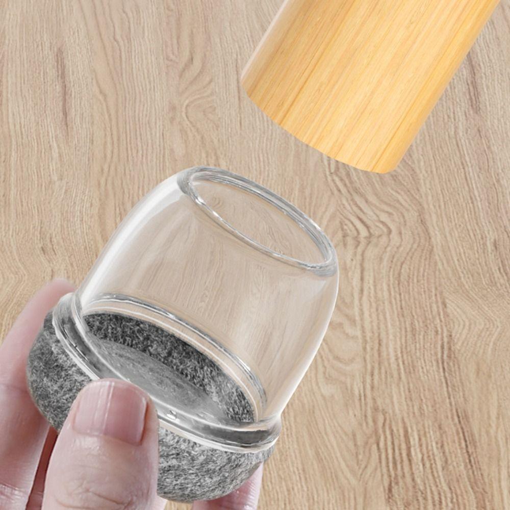 8pcs Non-slip Chair Leg Floor Protectors Wear-resistant Resilient Chair Leg Silent Mat Scratch-proof Thickened