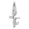 Women Fingernail Rings Charming Rhinestones Nail Cover Ring for Nail Art DecorationSilver Tail
