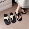 Korean Version of Fashion Toe Flat Slippers Women's Summer Wear 2025 New Niche Casual Beach Soft Bottom Flip-flops