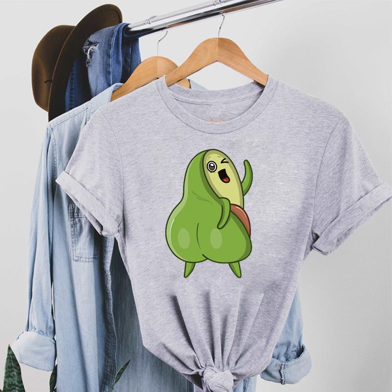 Милая футболка с авокадо, модная футболка, одежда в стиле 90-х годов, повседневная женская футболка с коротким рукавом и принтом, женская футболка с графикой