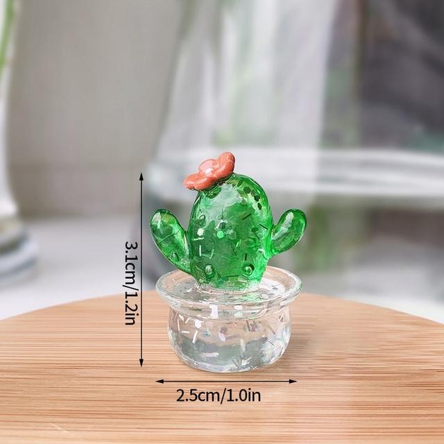 Mini Cactus Figurines Ornaments Cactus Bonsai Decor Sculptures and Figurines Desktop Ornament  Car Home Decoration AVE