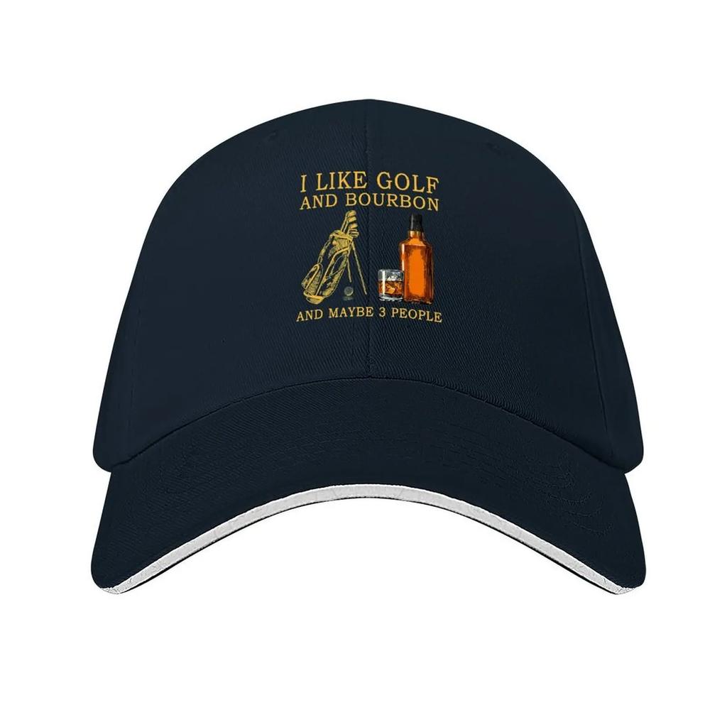 I Like Golf And Bourbon And Maybe 3 People Baseball Cap Trucker Hat Rave Unisex's big size hat sun caps Golf Unisex Women's