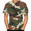 Модная мужская и женская футболка с круглым вырезом и принтом 3D HD, камуфляжный узор, уличный стиль, унисекс, модный топ