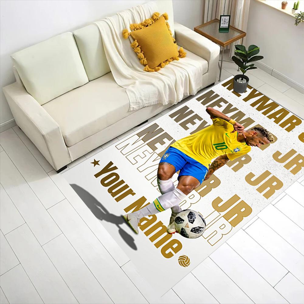 Neymar Energy Poster Personalized Name Floor Mat Design for Hallway Playrooms Dormitory Game Room Anti-slip Rug Decorate Offices Gift for Festivals