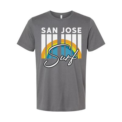 San Jose Surf Graphic Unisex T Shirt With Retro Sunset Circle Design Beach Vibes