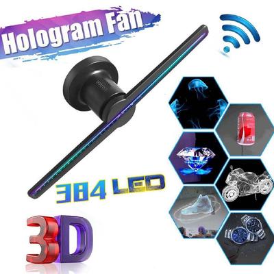 16W-32W 3D светодиоды 384 светодиодных элемента HD Пульт ДУ Голографический вентилятор Проектор Рекламный дисплей WIFI Голографический дисплей Плеер Новый