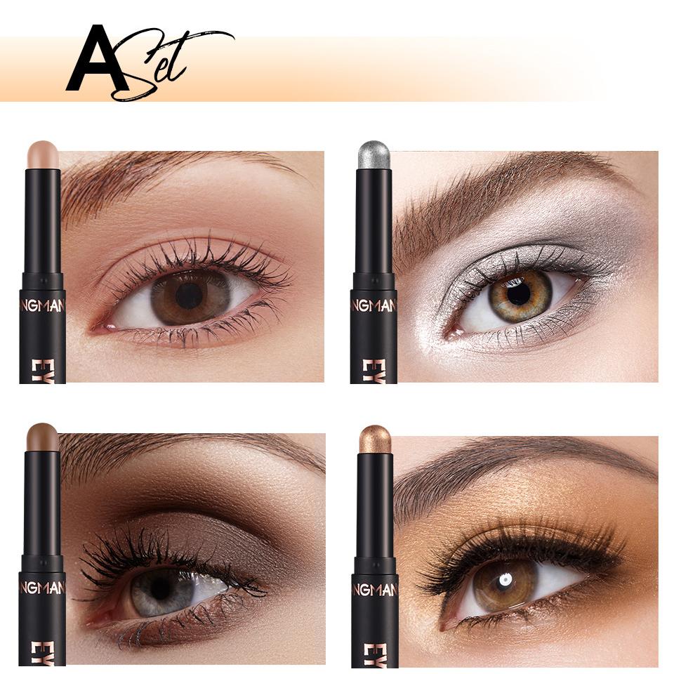 8-color Eye Shadow Stick Set 2-in-1 Eye Shadow Highlight Stick Waterproof and Sweat Resistant Makeup Gift Box Suitable for Daily Dressing