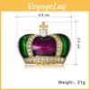 Винтажная брошь-корона из сплава со стразами, ювелирное изделие для женщин и мужчин