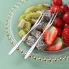 Фруктовая вилка из нержавеющей стали Двузубая фруктовая вилка Нож-вилка для торта и лунного пирога Бытовая портативная шпажка для фруктов
