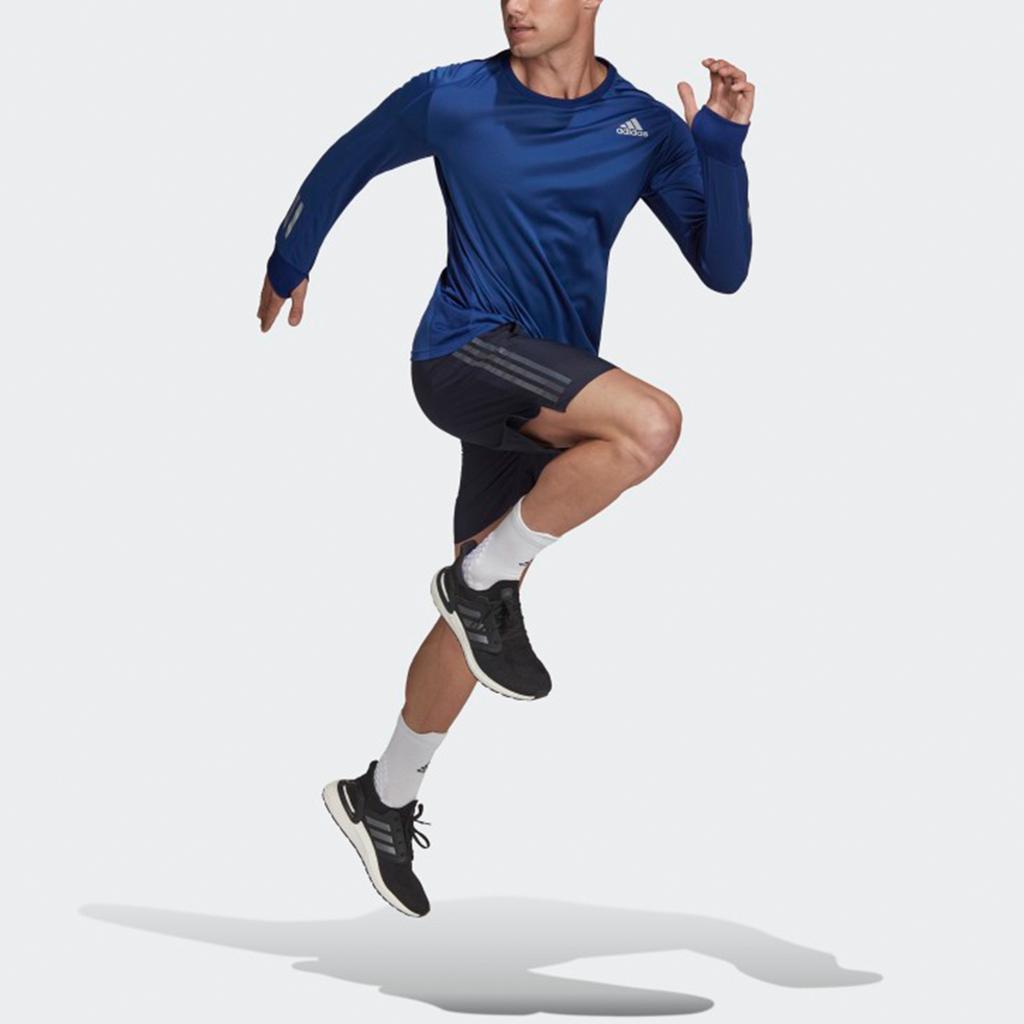Men's adidas Training Sports Quick Dry Long Sleeves Blue T-Shirt H34501