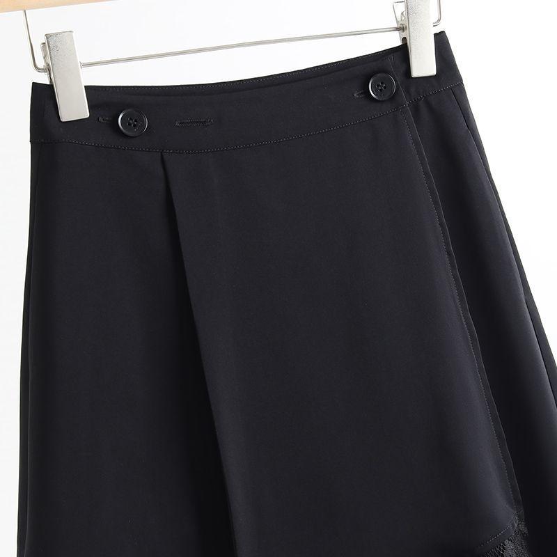 Асимметричная Черная Кружевная Юбка Летняя С Вырезами Модная Женская Юбка
