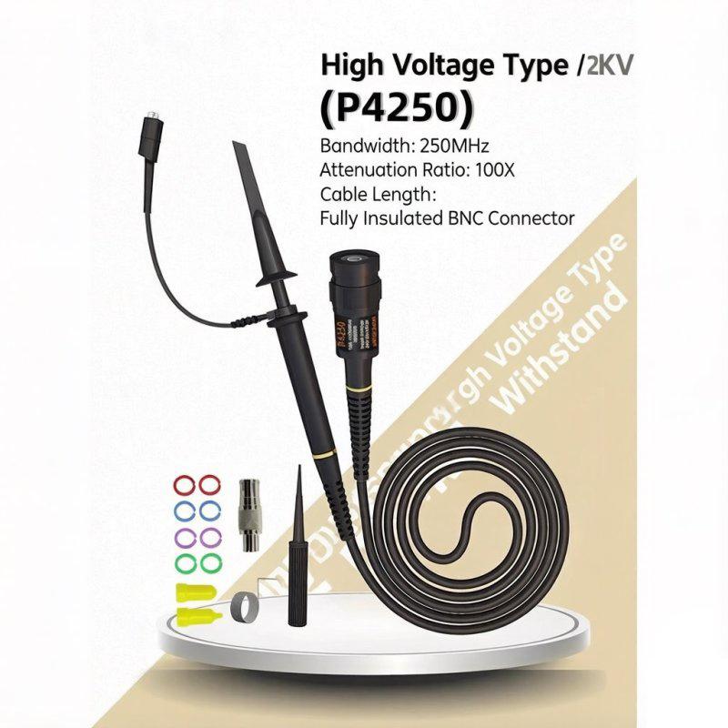 General-Purpose Passive Oscilloscope Probe, 1X/10X Attenuation, High Voltage Resistance, for Scopes Below 500MHz