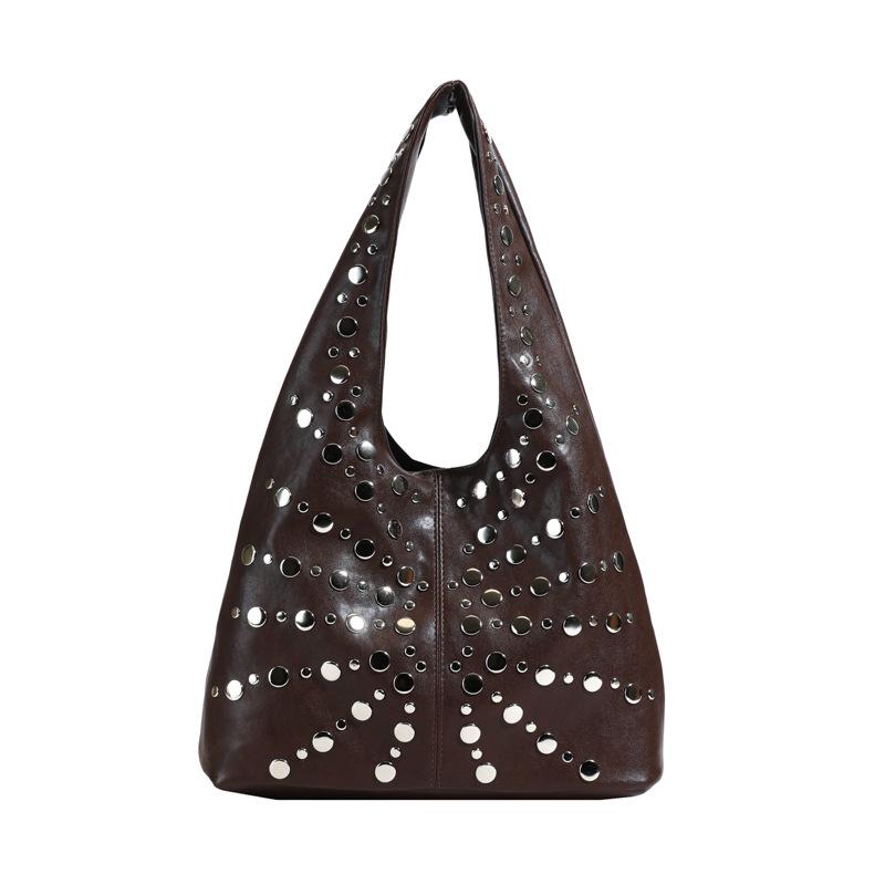 Bag 2025 New European and American Fashion Rivet Punk Style Handbag Women's Casual Shoulder Underarm Bag Tide