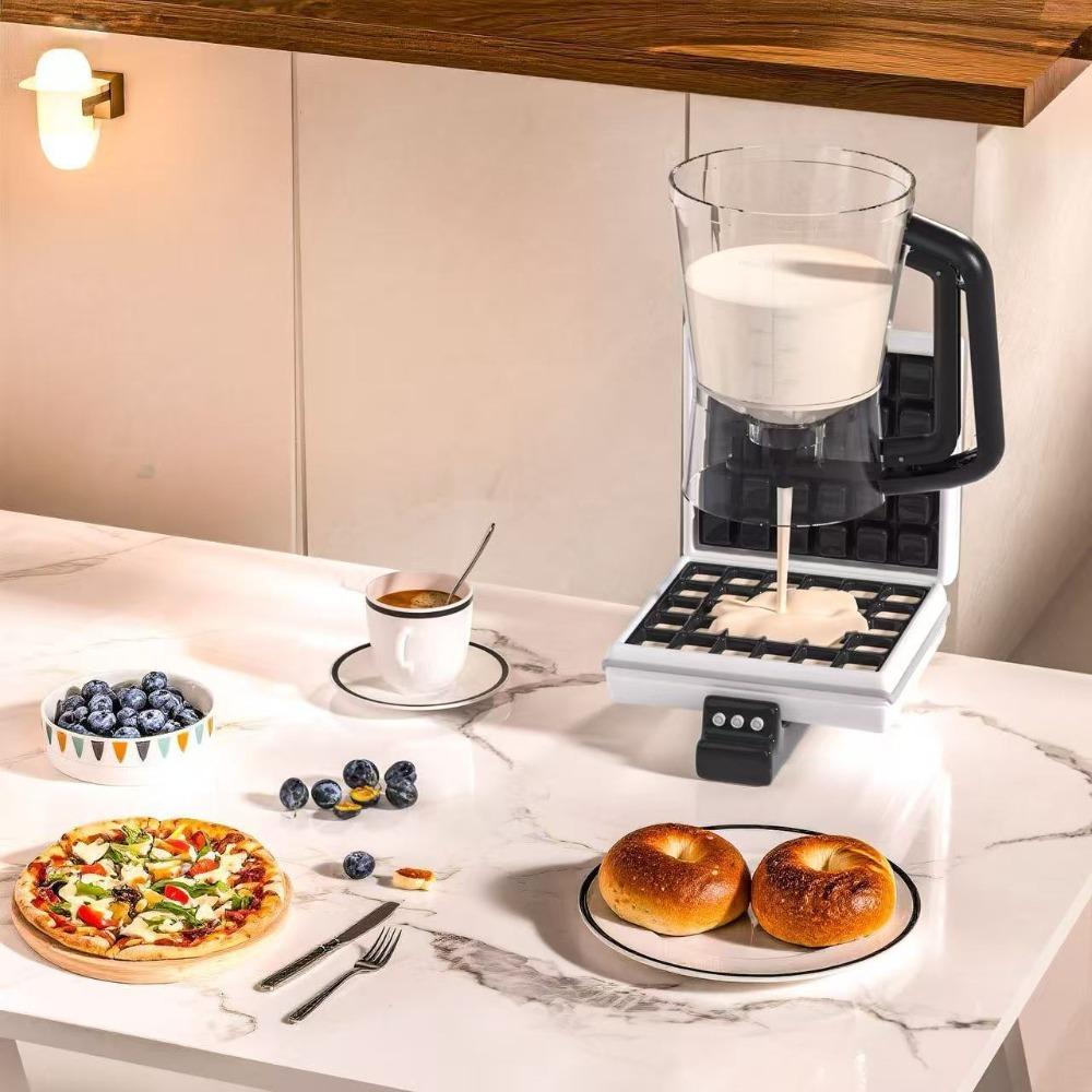 Ручной дозатор теста для блинов со шкалой, клапаном против капель, дозатор теста для кексов, точный контроль, большая вместимость