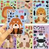 81624Pcs Cartoon Animal Cute Zoo Make A Face Puzzle Stickers Kids Make Your Own Diy Game Children Jigsaw Education Toys